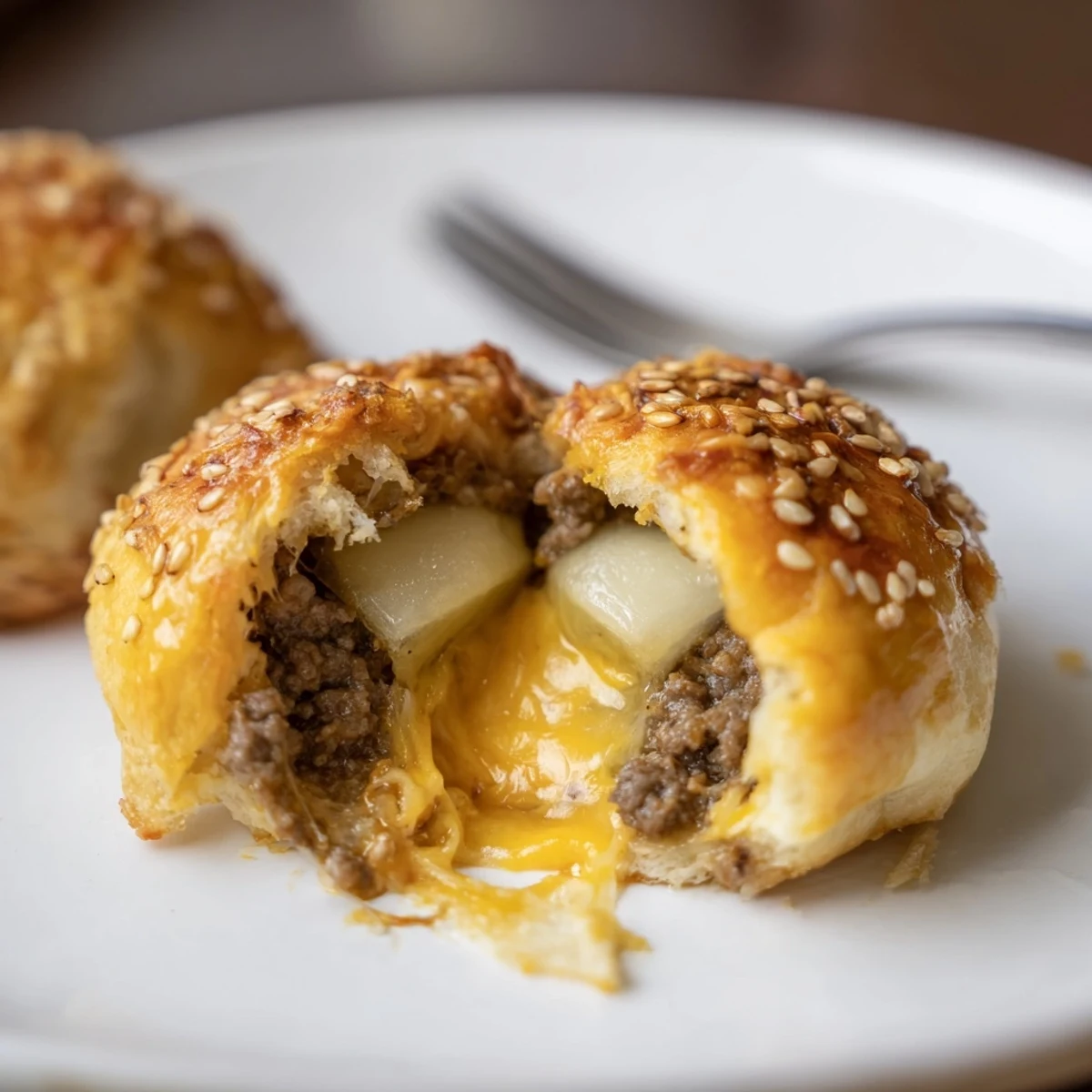 Cheesy Cheeseburger Bombs Explosion Recipe served with dipping sauces, warm and savory