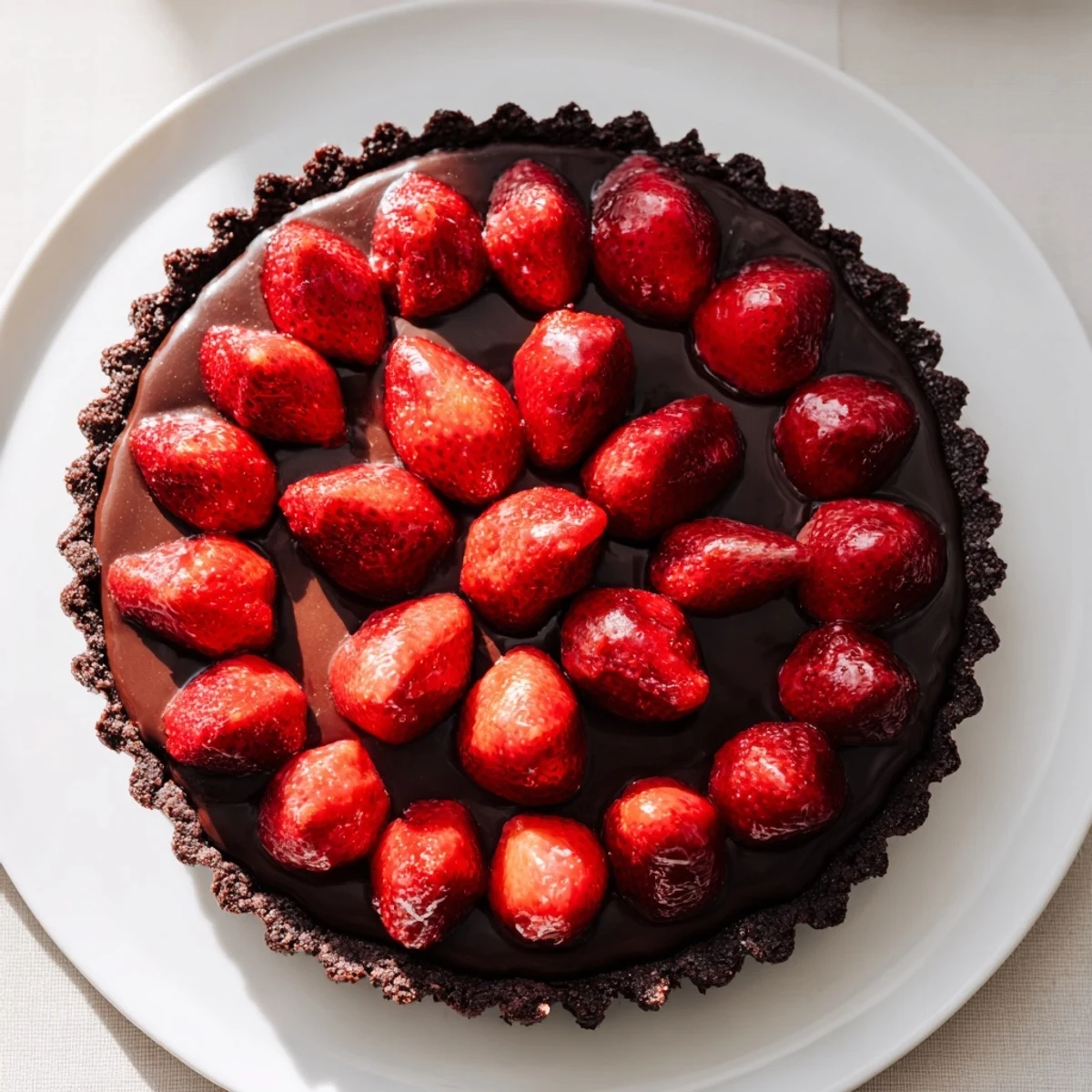 Dark Chocolate Strawberry Tart