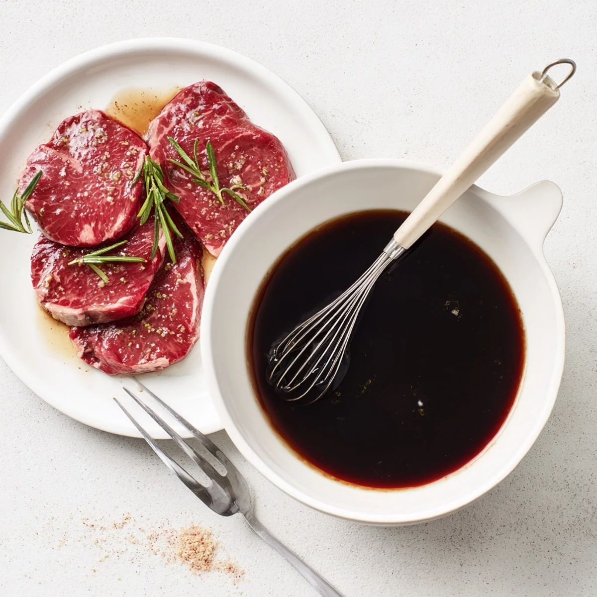 Bright lemon and balsamic flavors in Steak Marinade, perfect for pan-searing