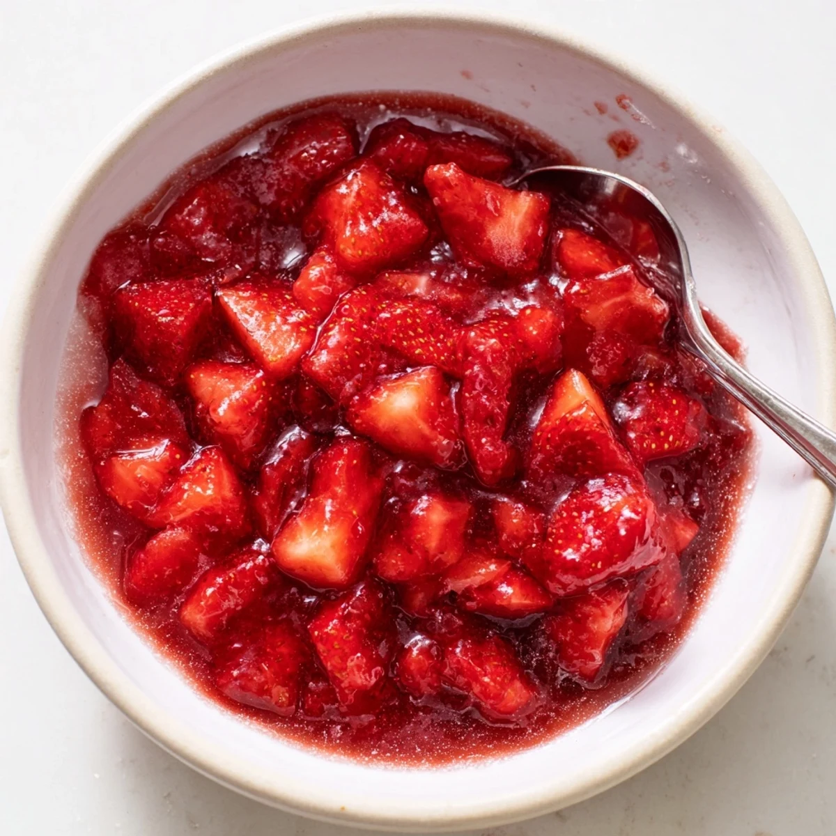 Chilled strawberry cake filling recipe thickened to spread, ideal for cupcakes