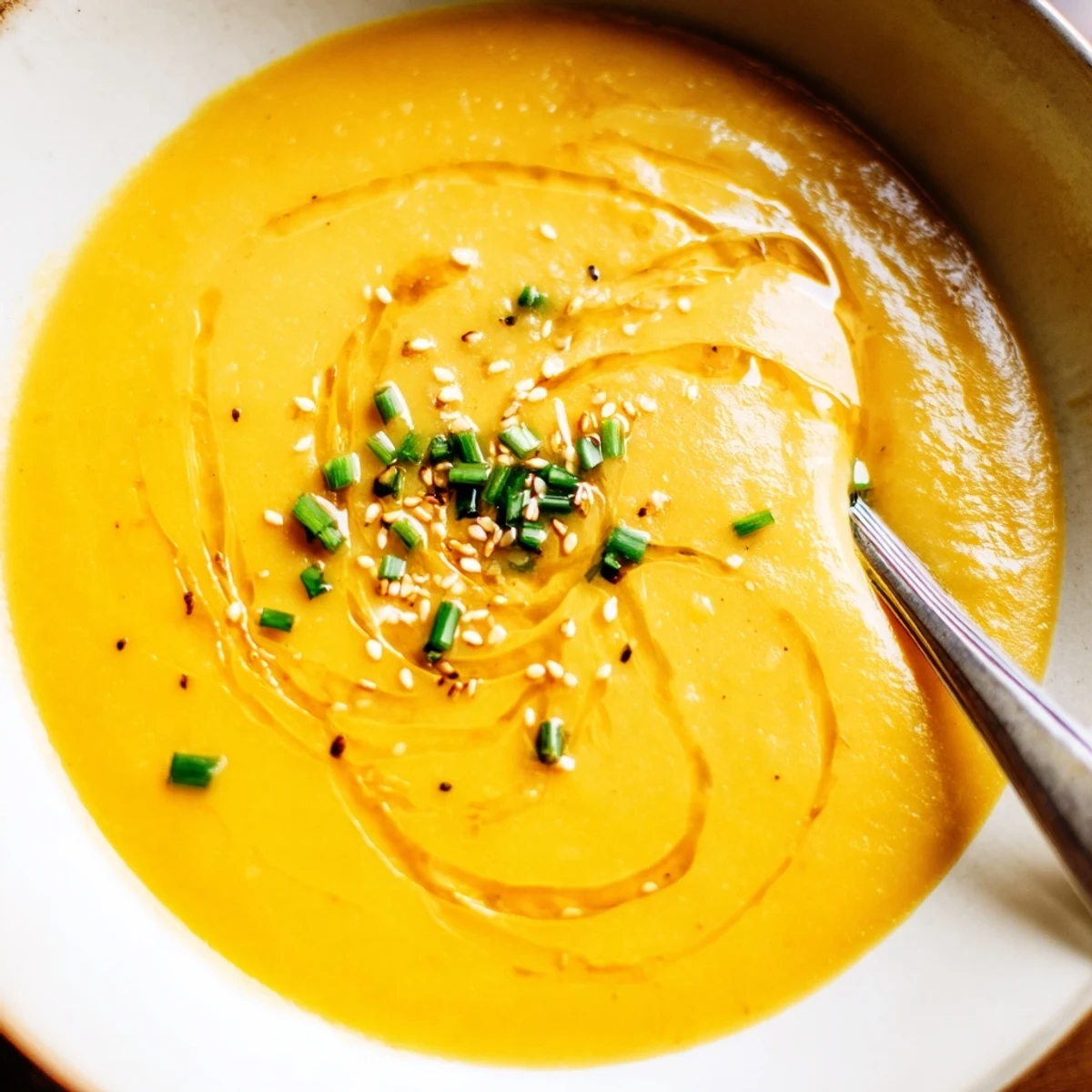 Creamy Carrot Ginger Miso Soup Recipe steaming in a rustic bowl, fragrant.