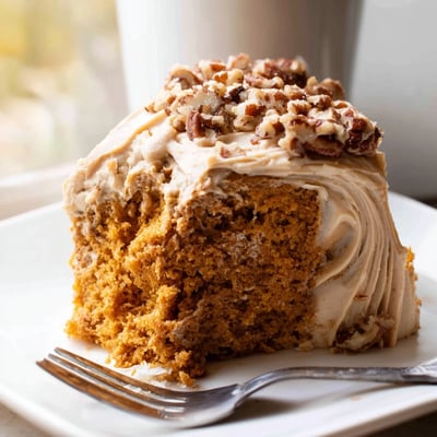 Pumpkin Pecan Cake with Cinnamon Icing